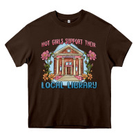 Chocolate Brown hot girls support their local library Heavy Core Tee - MaliasSmallBusiness