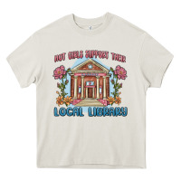 Cream hot girls support their local library Heavy Core Tee - MaliasSmallBusiness