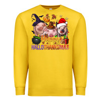 Lemon Happy Hallothanksmas Pigs Premium Sweatshirt - BundleAndBundleShop