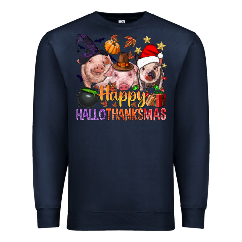 Happy Hallothanksmas Pigs Premium Sweatshirt by BundleAndBundleShop | Teevron