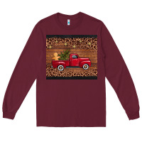 Burgundy christmas truck Long Sleeve Tee - AdoDesignShop