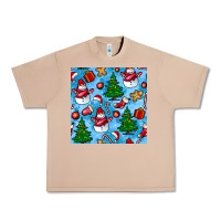 Burro christmas trees and snow seamless pattern Urban Heavy Tee - BundleAndBundleShop