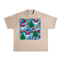 French Oak christmas trees and snow seamless pattern Urban Heavy Tee - BundleAndBundleShop