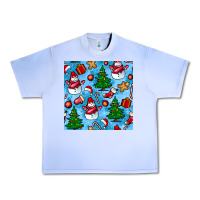 Grape Ice christmas trees and snow seamless pattern Urban Heavy Tee - BundleAndBundleShop