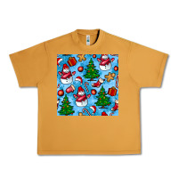 Peanut Butter christmas trees and snow seamless pattern Urban Heavy Tee - BundleAndBundleShop