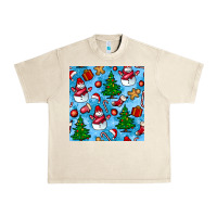 Christmas Trees And Snow Seamless Pattern Urban Heavy Tee | Teevron