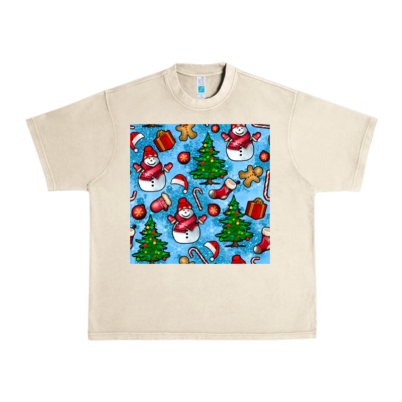 Christmas Trees And Snow Seamless Pattern Urban Heavy Tee by BundleAndBundleShop | Teevron