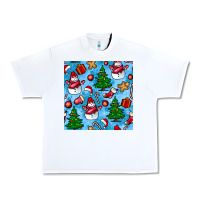 White christmas trees and snow seamless pattern Urban Heavy Tee - BundleAndBundleShop