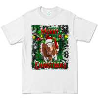 White Western Merry Christmas Longhorn Cow Premium Tee - RanaPortraitStore