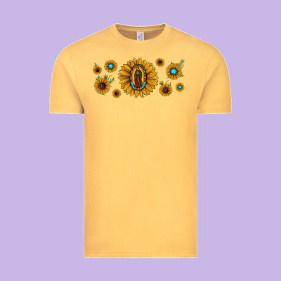 Sunflower Lady Of Guadalupe Vintage Tee Designed By Jahusdesignshop