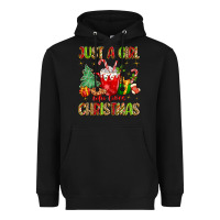 Black just a girl who loves christmas Heavyweight Hoodie - MaliasSmallBusiness