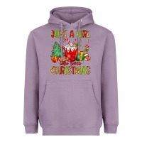 Lavender just a girl who loves christmas Heavyweight Hoodie - MaliasSmallBusiness