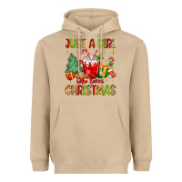 Mushroom just a girl who loves christmas Heavyweight Hoodie - MaliasSmallBusiness