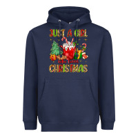 Navy just a girl who loves christmas Heavyweight Hoodie - MaliasSmallBusiness