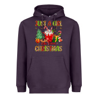 Plum just a girl who loves christmas Heavyweight Hoodie - MaliasSmallBusiness