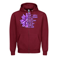 Burgundy purple pancreatic cancer sunflower and cancer ribb Zipper Hoodie - MaliasSmallBusiness