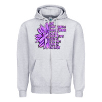 Heather Grey purple pancreatic cancer sunflower and cancer ribb Zipper Hoodie - MaliasSmallBusiness