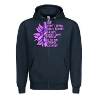 Navy purple pancreatic cancer sunflower and cancer ribb Zipper Hoodie - MaliasSmallBusiness