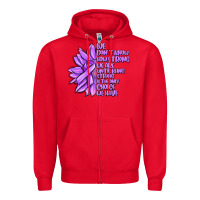 Red purple pancreatic cancer sunflower and cancer ribb Zipper Hoodie - MaliasSmallBusiness