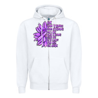 White purple pancreatic cancer sunflower and cancer ribb Zipper Hoodie - MaliasSmallBusiness