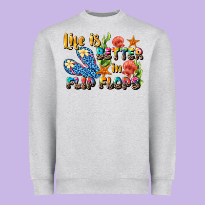 Life Is Better In Flip Flops Summer Heavyweight Sweatshirt Designed By Jahusdesignshop