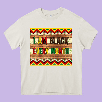 I Am Black Every Month Heavy Core Tee Designed By Artiststas