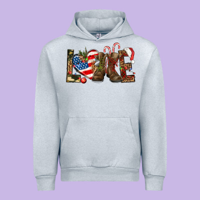 Army Christmas Love 4th Of July Urban Hoodie Designed By Howdyjamesfarm