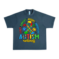 Midnight Navy love support accept understand autism awareness Urban Heavy Tee - Artiststas