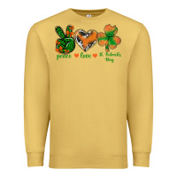 Antique Gold Peace Love St.Patrick's Day Premium Sweatshirt - BundleAndBundleShop