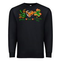 Black Peace Love St.Patrick's Day Premium Sweatshirt - BundleAndBundleShop