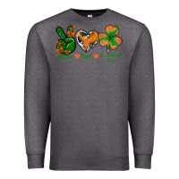 Charcoal Heather Peace Love St.Patrick's Day Premium Sweatshirt - BundleAndBundleShop
