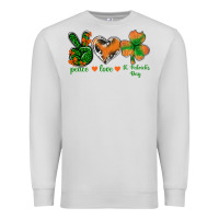 Dove Grey Peace Love St.Patrick's Day Premium Sweatshirt - BundleAndBundleShop