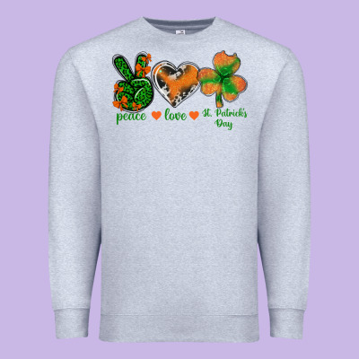 Peace Love St.patrick's Day Premium Sweatshirt Designed By Bundleandbundleshop