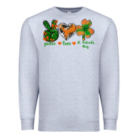 Heather Grey Peace Love St.Patrick's Day Premium Sweatshirt - BundleAndBundleShop