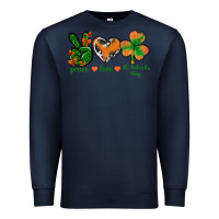 Navy Peace Love St.Patrick's Day Premium Sweatshirt - BundleAndBundleShop