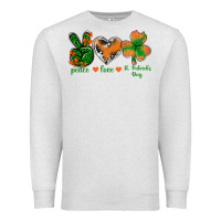 Oatmeal Heather Peace Love St.Patrick's Day Premium Sweatshirt - BundleAndBundleShop