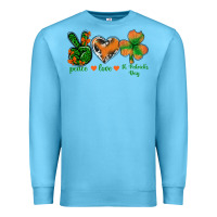 Ocean Blue Peace Love St.Patrick's Day Premium Sweatshirt - BundleAndBundleShop