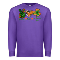 Purple Peace Love St.Patrick's Day Premium Sweatshirt - BundleAndBundleShop