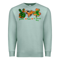 Seafoam Peace Love St.Patrick's Day Premium Sweatshirt - BundleAndBundleShop