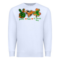 White Peace Love St.Patrick's Day Premium Sweatshirt - BundleAndBundleShop