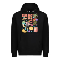 Black retro summer Premium Hoodie - JahusDesignShop