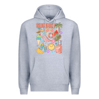 Heather Grey retro summer Premium Hoodie - JahusDesignShop