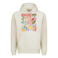 Oatmeal Heather retro summer Premium Hoodie - JahusDesignShop