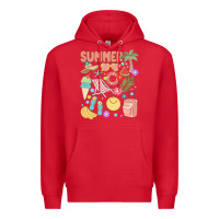 Red retro summer Premium Hoodie - JahusDesignShop