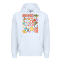 White retro summer Premium Hoodie - JahusDesignShop