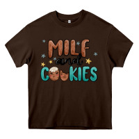 Chocolate Brown milf and cookies Heavy Core Tee - MaliasSmallBusiness