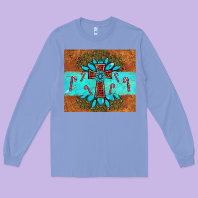 Christmas Cross Gemstone Long Sleeve Tee Designed By Adodesignshop