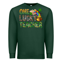 Sports Green One Lucky Teacher St. Patricks Premium Sweatshirt - BundleAndBundleShop