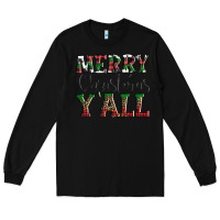 Black merry christmas y'all Long Sleeve Tee - AdoDesignShop