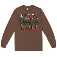 Chestnut merry christmas y'all Long Sleeve Tee - AdoDesignShop